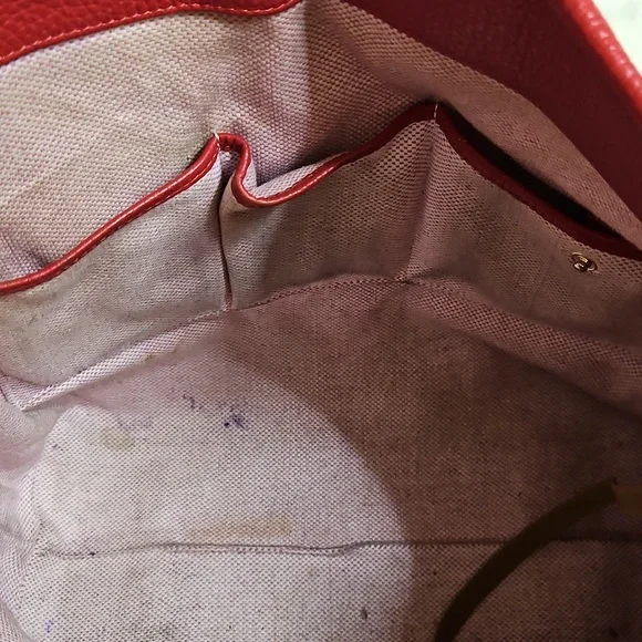 Dooney & Bourke Red Pebble Leather Hobo Shoulder Bag - Picture 10 of 10